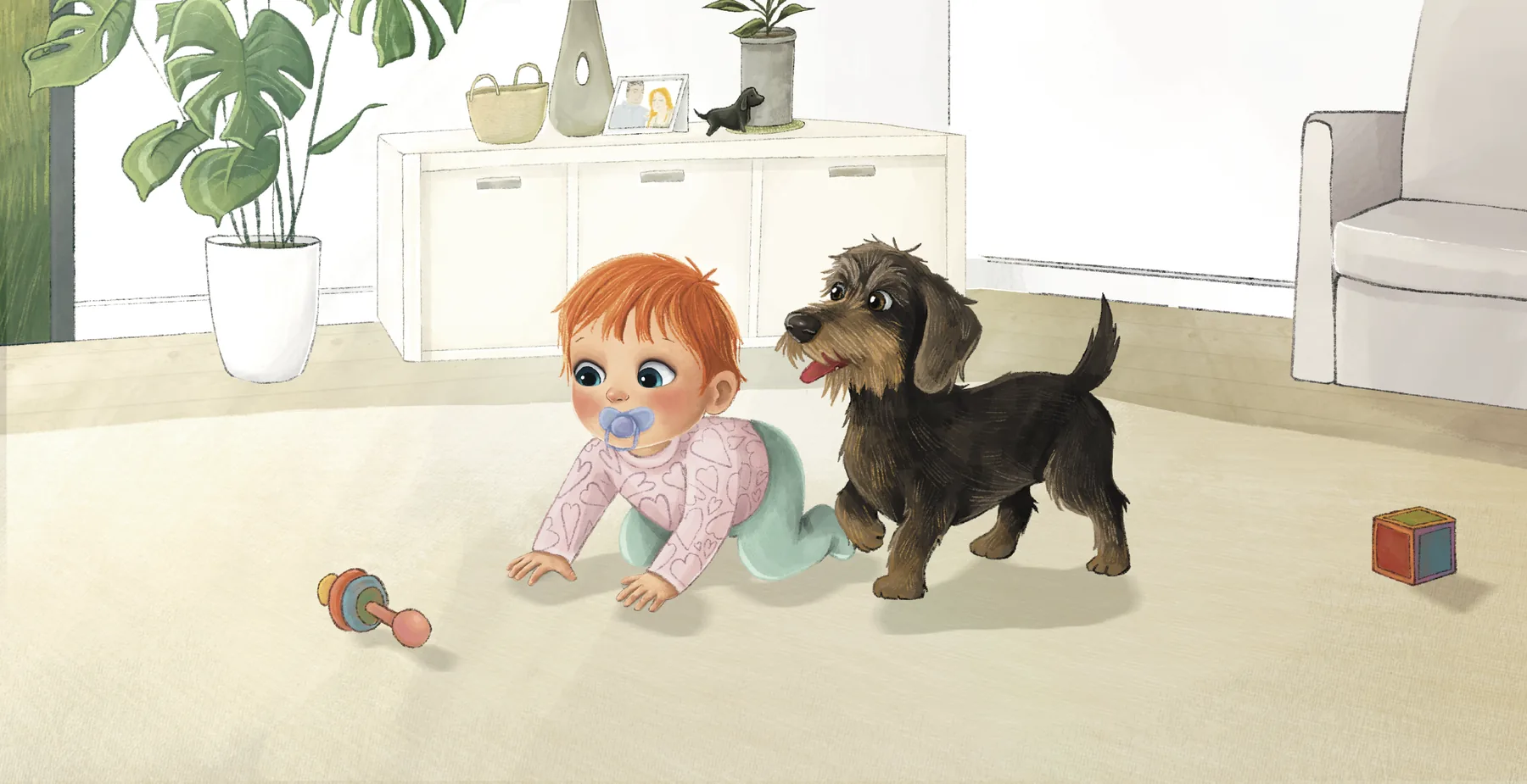 Siena gateando con Watson